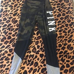 Brand New PINK Yoga Leggings color block camo
